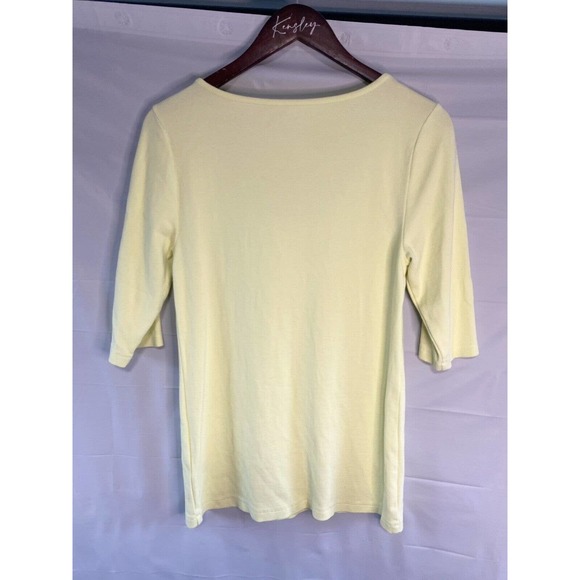 Soft Surroundings Women’s Scoop Neck Short Sleeve Top‎ Stretch Yellow Size Large - Picture 2 of 4